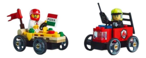 Set De Construcción Lego Auto De Carreras Pizza Vs Bomberos