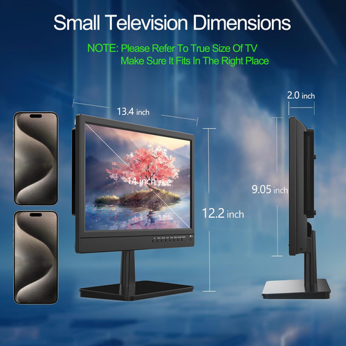 Televisor De Cocina 14 Con Control Remoto Y Antena Atsc