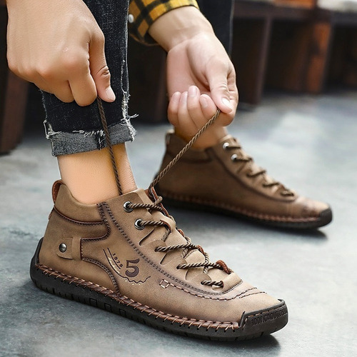 Hombres Zapatos Casual Cuero Entrenamiento Botas De Tobillo