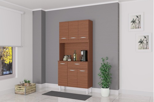Imagen 2 de 3 de Alacena Mueble Auxiliar Cocina Cassia 6 Puertas Capuchino