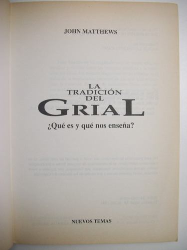 La Tradición Del Grial ¿qué Es Y Qué Nos Enseña?john Ma C113 (Usado)
