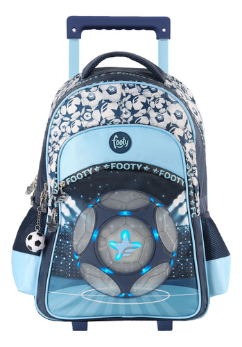 Mochila Carrito Footy 18 Pulgadas New Champions Luz Led Nene