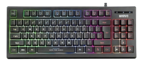 Teclado Gaming Tkl Marvo K607 Esp Usb Rgb Negro Español Latinoamérica