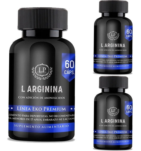 3 L-arginina Premium - Oxido Nítrico - 180 Capsulas 