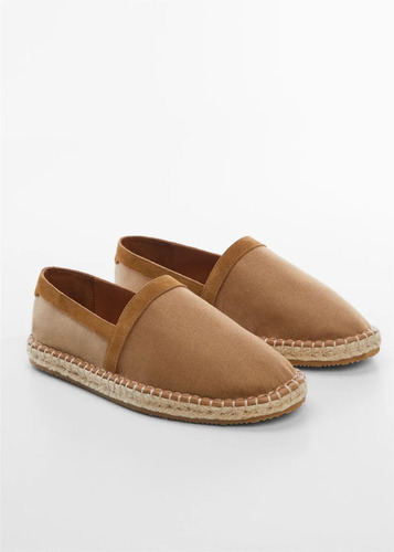 Zapato Casual Alpargata Marrón Hombre Yute Tejido Y Algodón