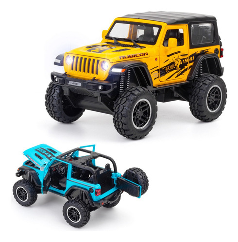 Wrangler Rubicon Miniatura Metal Coche Con Luz Y Sonido