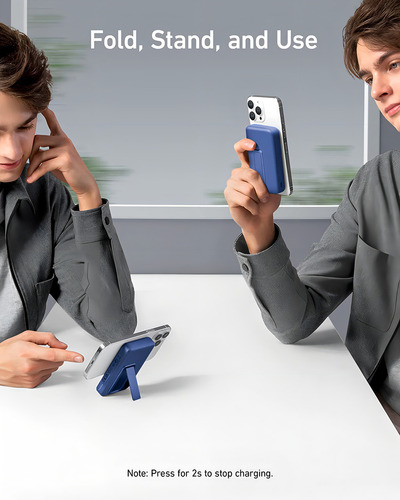 Power Bank Inalámbrico Magnético 10000mah Saiviek S1032- Azul Cargador 5.0a 22.5w Carga Super Rápida,bateria Portatil Pila De Usb-c Con 3 Salida Con Soporte ,banco De Energía Magsafe Azul