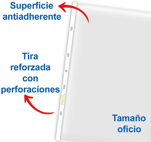 Protector De Hoja Azor Kinera Paq Con 50 Pzs Tamaño Oficio