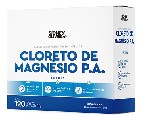 Cloreto Magnésio 120 Cápsulas Sidney Oliveira