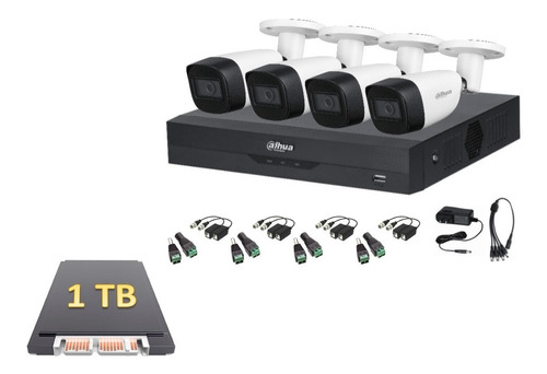 Kit 4 Cámaras Con Microfono Dahua 5 Mp 2.8mm Disco 1tb Bal