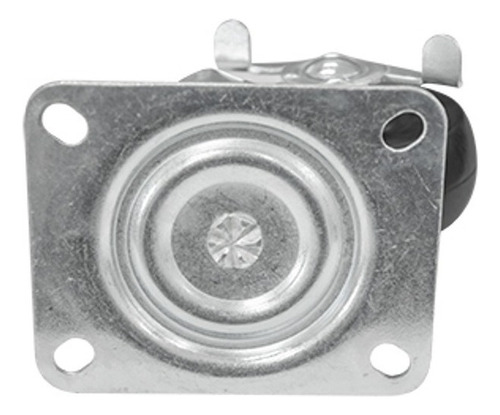 Rodaja De Hule Negro Giratoria Con Freno Con Placa 4 P