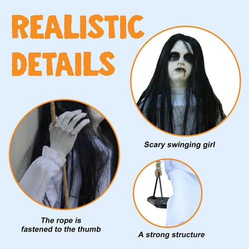 Halloween Decorations Props Hanging Swinging Girl With New