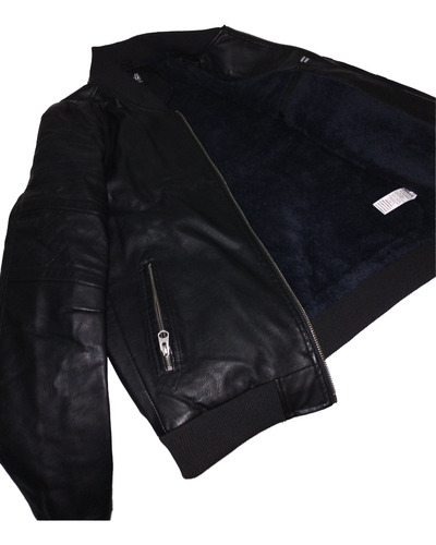 Campera Eco Cuero Deluxe Vulk Negro Liso L