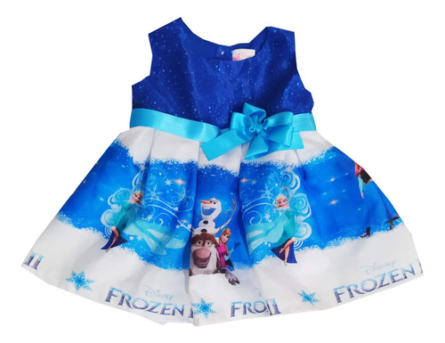 Vestidos Para Niñas Con Lazos De Frozen Ana Y Elsa - Cs