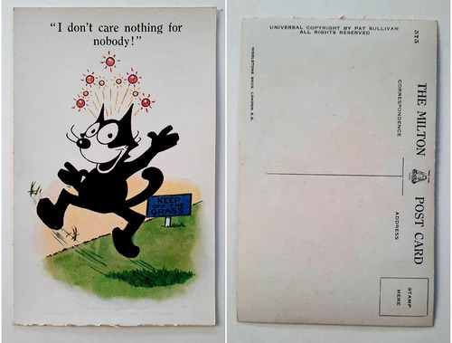 Felix The Cat Postcard Vintage Tarjeta Felix El Gato 1920s