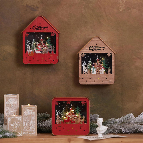 Casa De Pueblo De Navidad Escena De Pueblo De Navidad Rojo L