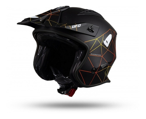 Casco Moto Abierto Trial Ufo Sheratan Black Graf Solomoto