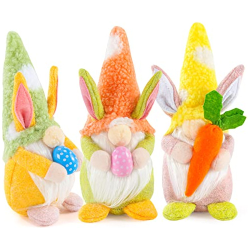 3 Pcs Conejos De Pascua Gnomos De Peluche Decorativos, ...