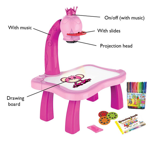 Proyector Led Para Niños Mesa De Dibujo De Arte Juguetes Tab