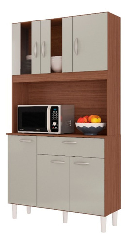 Alacena Mueble Auxiliar Cocina Magda 6 Puertas Capuchino Hue