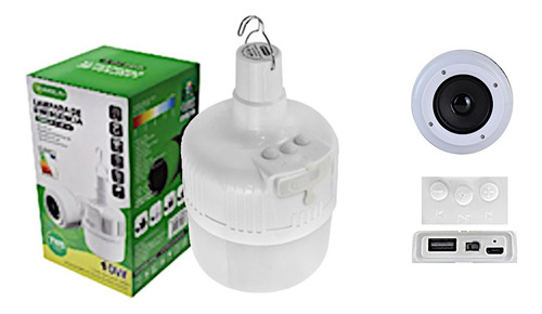 Foco Portatil Emergencia Recargable Con Bocina 10w T2936 Color de la luz Blanco