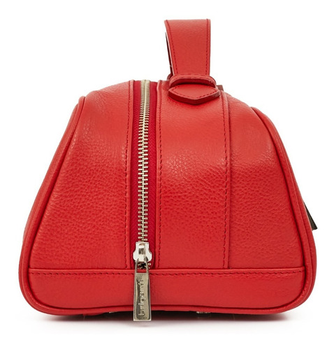 Neceser Hombre Cuero Organizador Briganti Bolso Viaje Valija Color Rojo