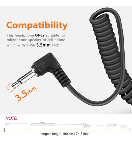 Zeadio Auricular De Vigilancia Para Escuchar Solamente Con R