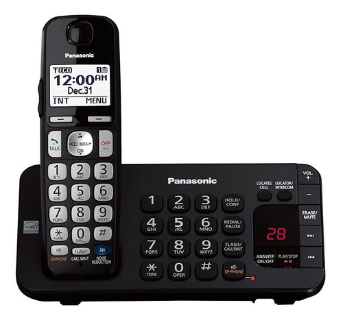 Teléfono Panasonic  KX-TGE243B inalámbrico - color negro