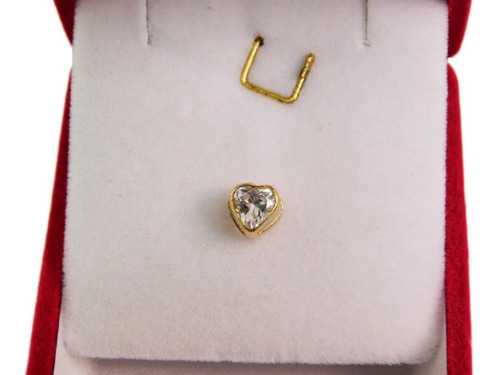 Dije Oro 18k Mini Corazón Con Piedra Joyeria Esponda