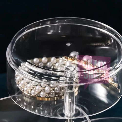 Imagen 3 de 6 de Organizador Bijou Joyas Acrilico Redondo Anillos Alhajas