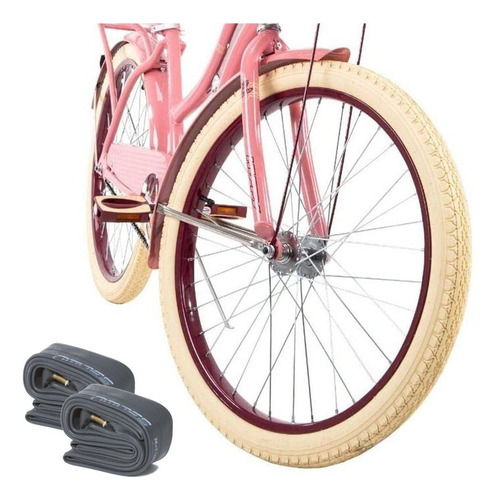 2 Llantas Para Bicicleta Huffy Marfil R26 Y 2 Cámaras Neum.