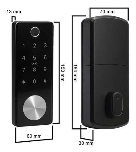 Imagen 9 de 10 de Cerradura Smart T11b Bluetooth Huella Tarjeta Exterior Codig