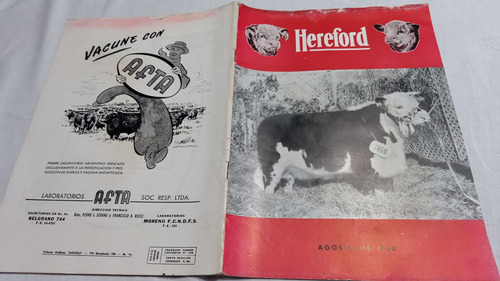 Revista Hereford 235 Resumen Palermo 1960 Agosto 1960