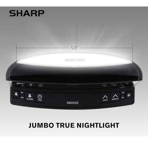 Reloj Despertador Led Sharp - Números Grandes, Luz Nocturna