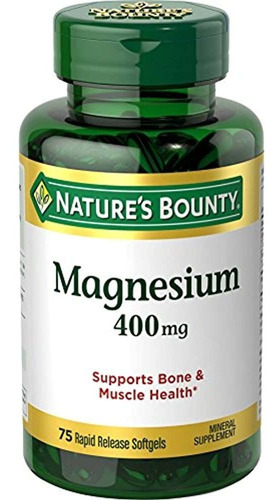 Natures Bounty Magnesio 400 Mg, 75 Cápsulas Blandas