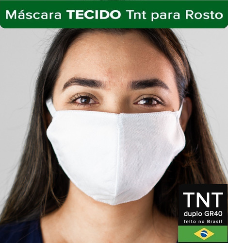 Mascaras Higiênicas De Tnt Com Dupla Proteção Kit Com 100un.