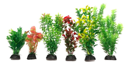 Plantas Artificiais Aquário 6 Unidades - 10-20-30cm