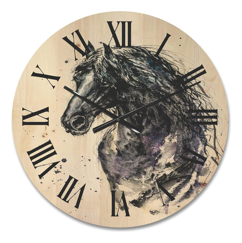 Reloj De Pared De Madera De Granja Con Animales Decorativos 