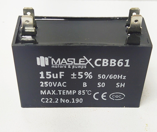 Capacitor Marcha Cuadrado 12 15 250v Con Terminales Nevera