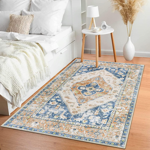 Lahome Alfombra Bohemia Lavable Para Sala De Estar, Alfombra