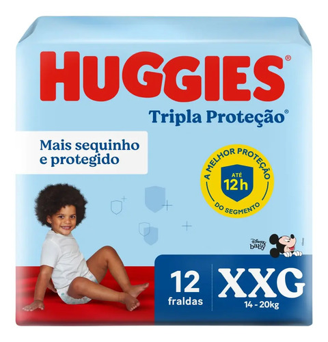 Fraldas Huggies Tripla Proteção XXG 12 unidades