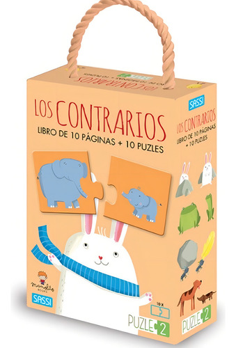 Libro + Rompecabezas Los Contrarios 2 Piezas X10 Sassi