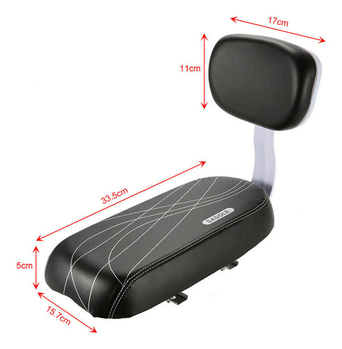 Cojín Para Asiento Trasero De Bicicleta Con Respaldo,