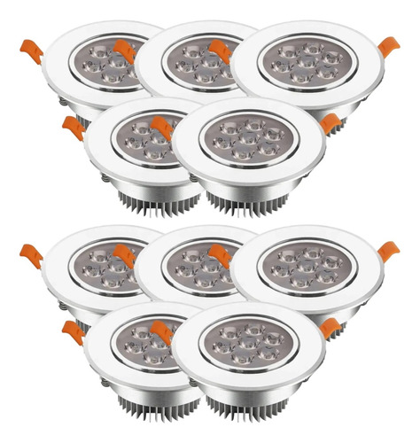 Pack 10 Focos Led Embutidos 7w Luz Fria Led Focos Led Embuti