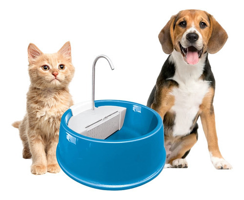 Fonte Bebedouro Gatos Cães Automático Joy Furacão Pet Bivolt Cor Azul 110V/220V