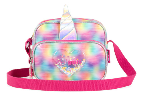 Bolsa Crossbody Cloe Para Niña Unicornio Detalle De Corazón Color Multicolor