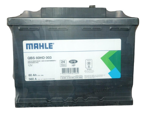 Bateria Mahle 12x75 Auto Camioneta 60 Ah 500 Cca