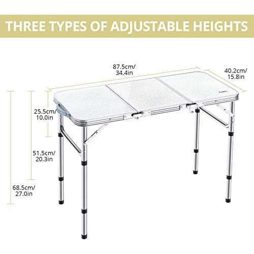 Mesa Plegable Camping, Mesa De Aluminio Camping De 3 Pi...