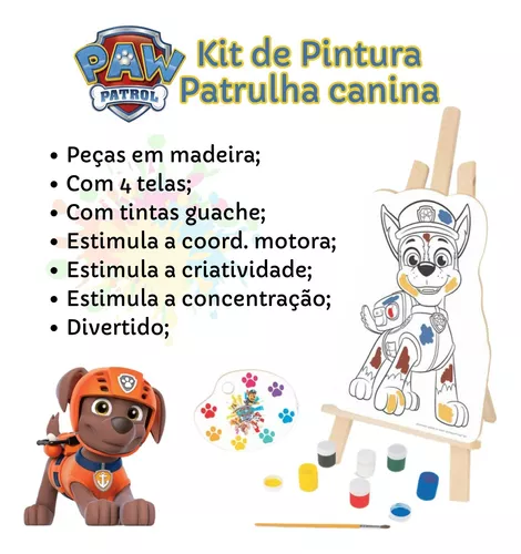 Jogo kit pintura - patrulha canina - Nig - Kit de Pintura Infantil -  Magazine Luiza