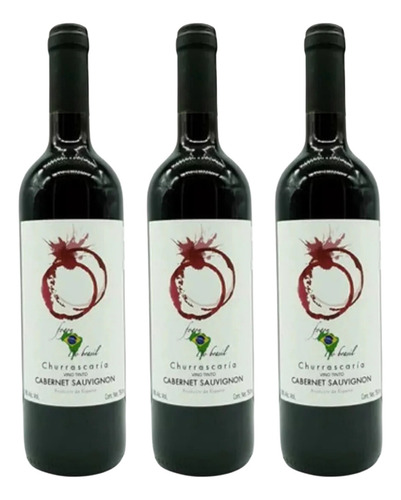 Pack 3 Vino Tinto Punti Ferrer Fogon Do Brasil Cabsauv750ml